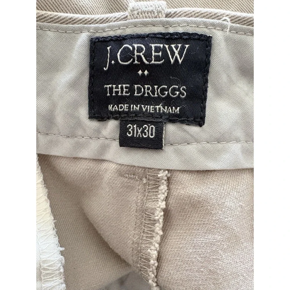 J. Crew The Driggs Pants Mens 31x30 Gray Chino Slash Pockets Casual Preppy